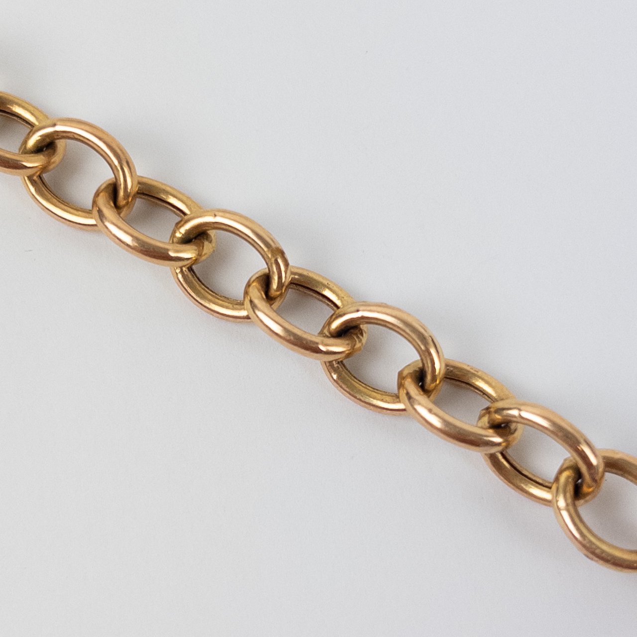 14K Gold Chain Link Bracelet with Heart Charm