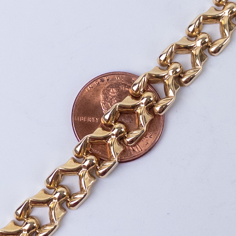 14K Gold Fancy Link Italian Bracelet