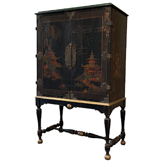 Chinoiserie Hand-Painted and Lacquered Cabinet