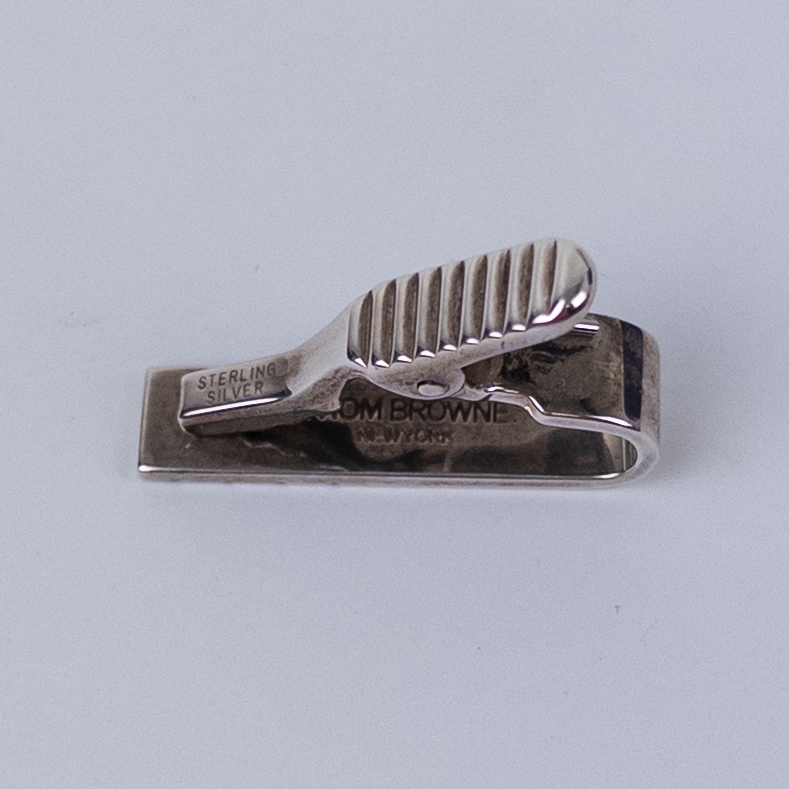 Thom Browne Four Bar Sterling Silver Short Tie Clip