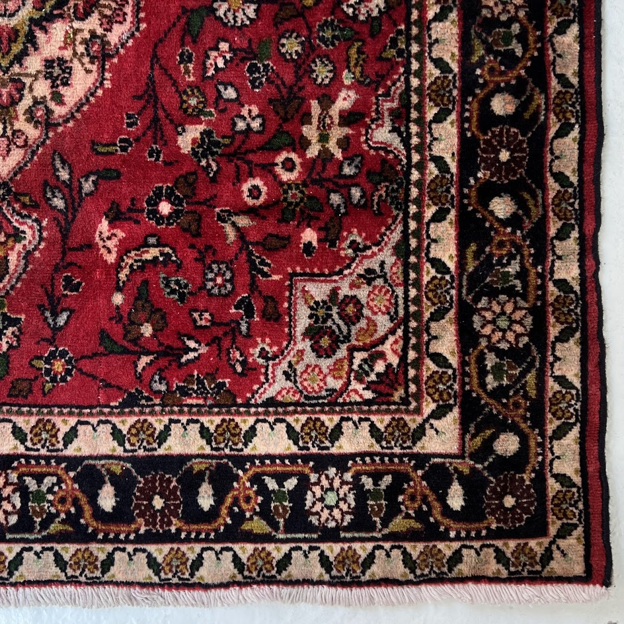 Hamadan Wool Small Square Area Rug