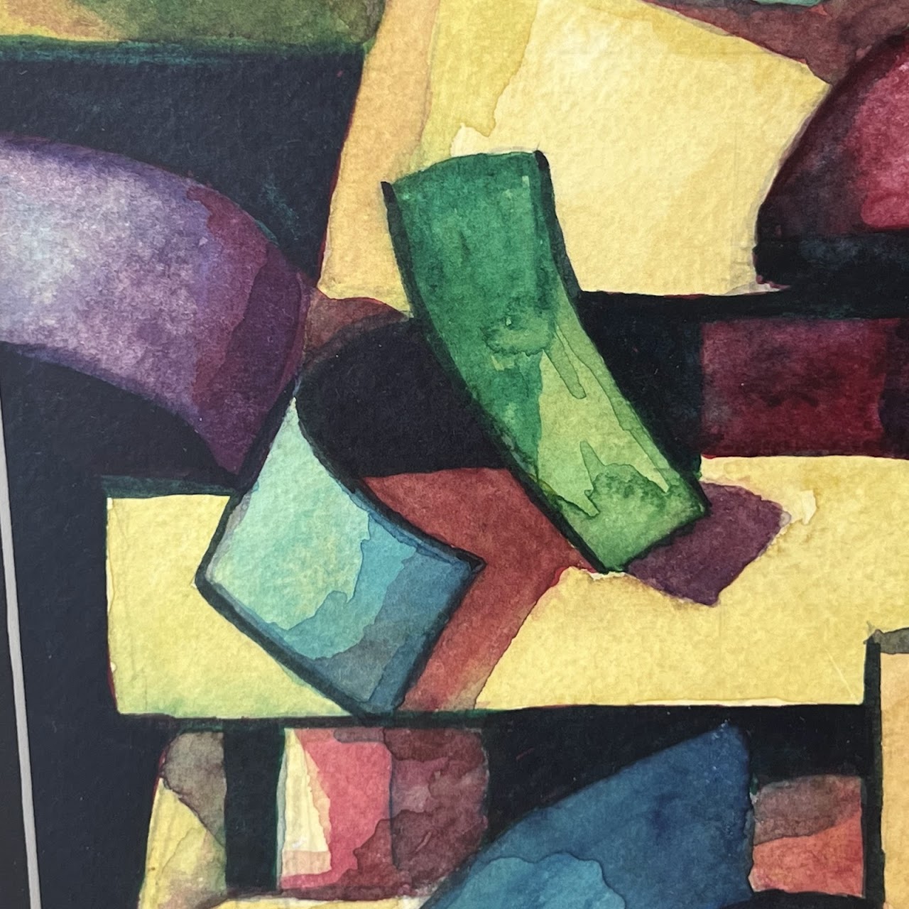 Contemporary Cubist Watercolor Painting