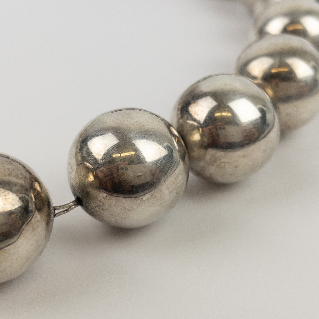 Sterling Silver Heavy Ball Necklace