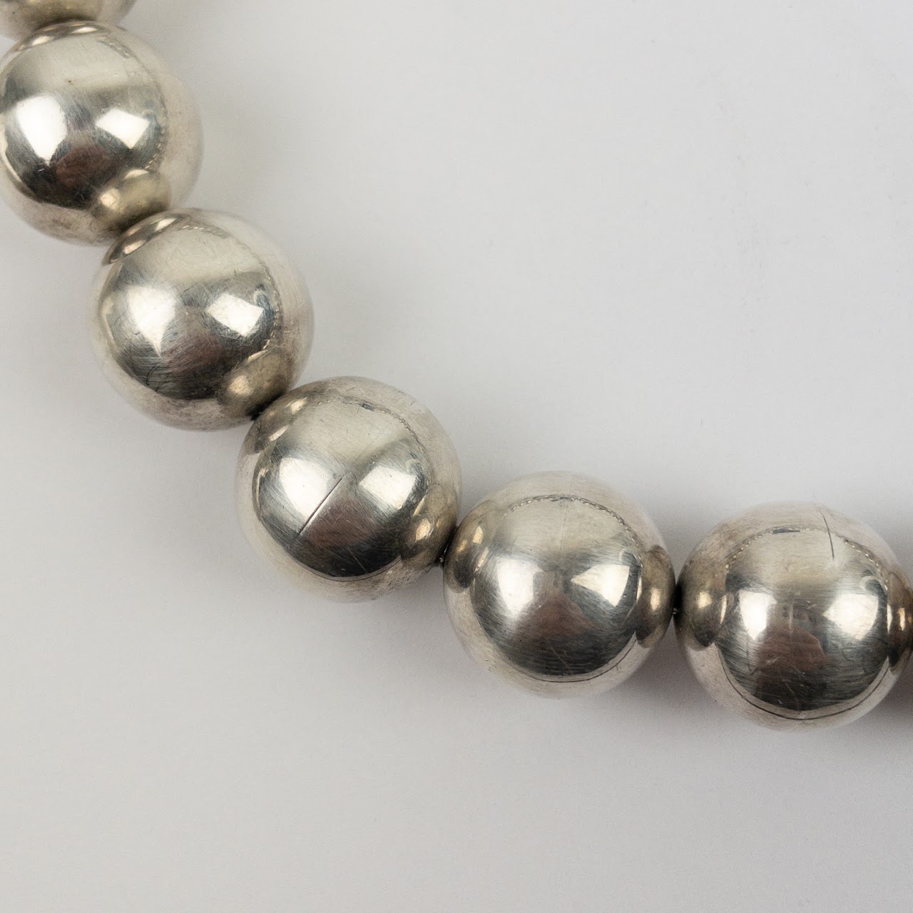 Sterling Silver Heavy Ball Necklace