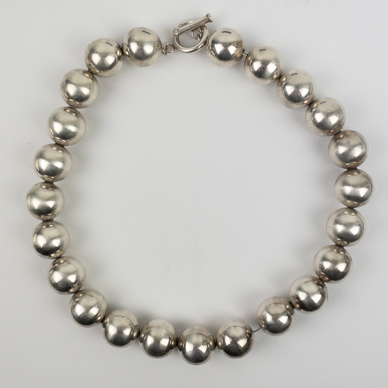 Sterling Silver Heavy Ball Necklace