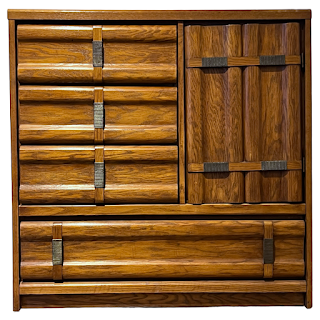 Brutalist Mid-Century Oak Dresser