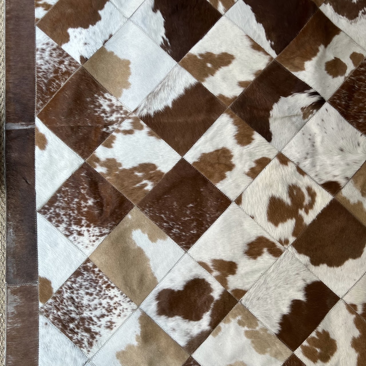 Cowhide Patchwork Area Rug