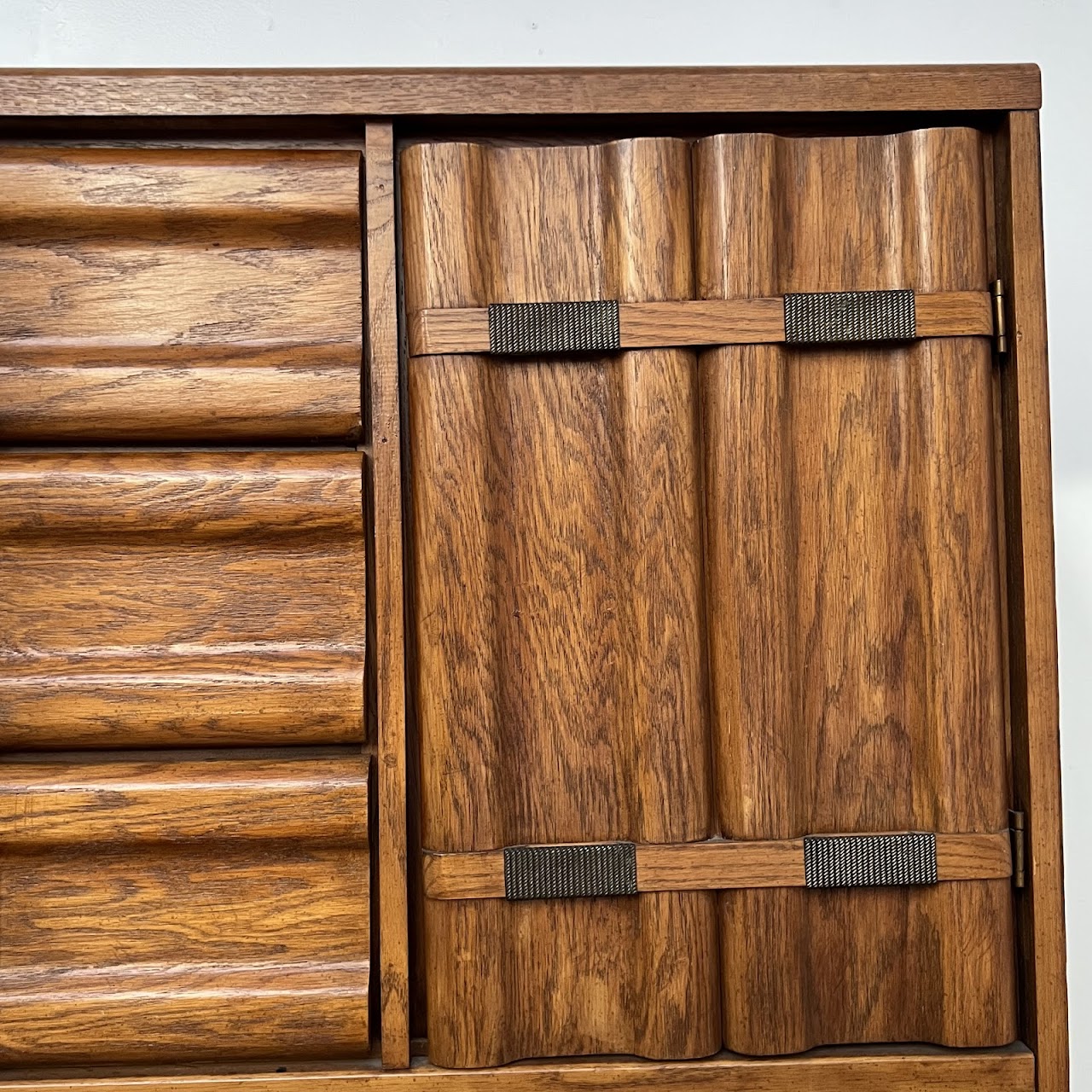 Brutalist Mid-Century Oak Dresser