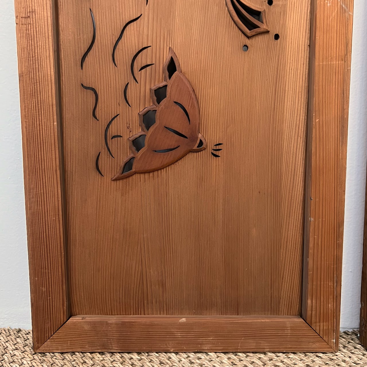 Japanese Inlaid and Pierced Spruce Panel Pair