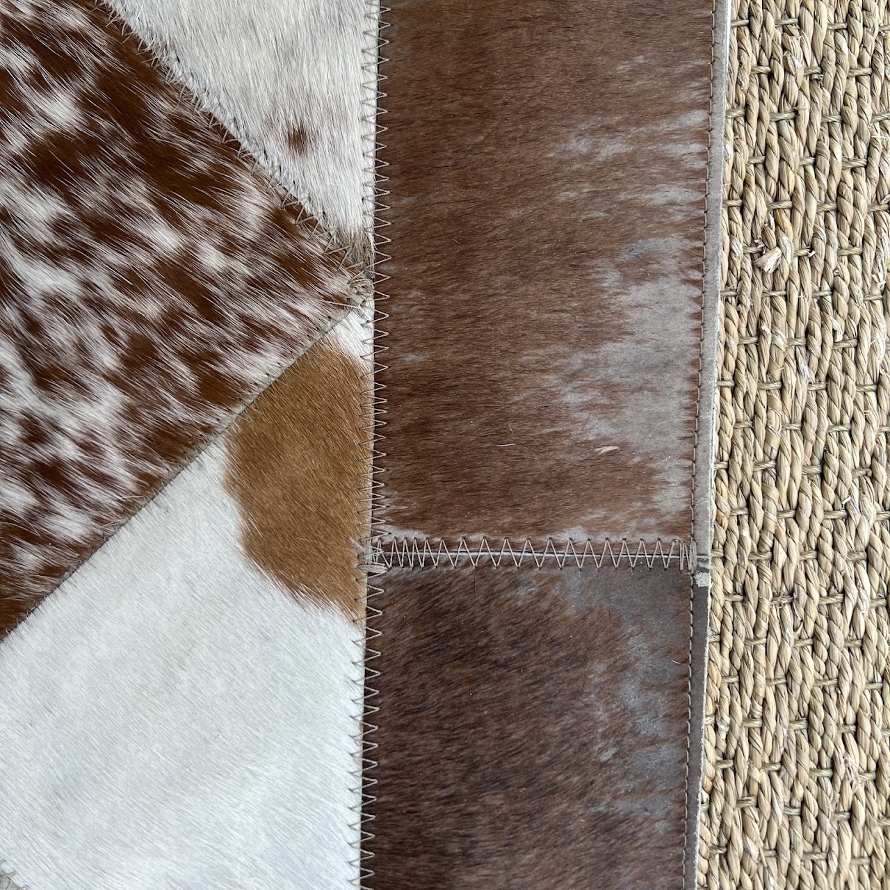 Cowhide Patchwork Area Rug