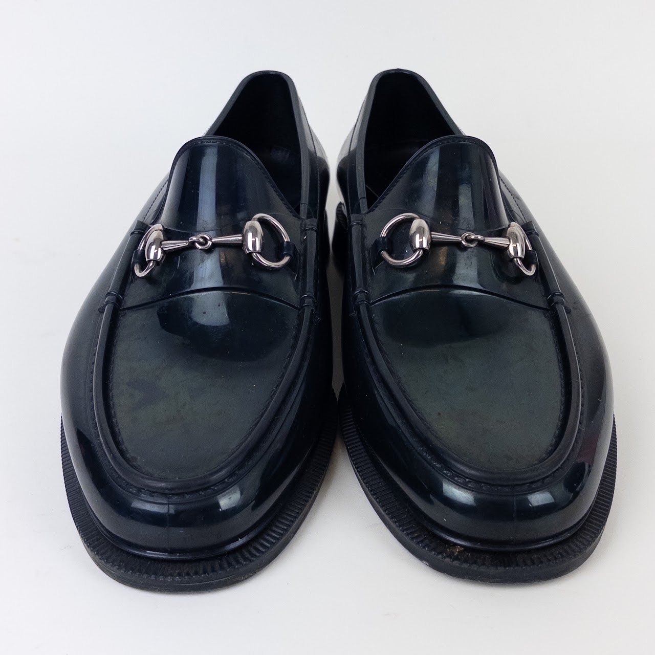 Pearlescent Gucci Horsebit Rubber Rain Shoes