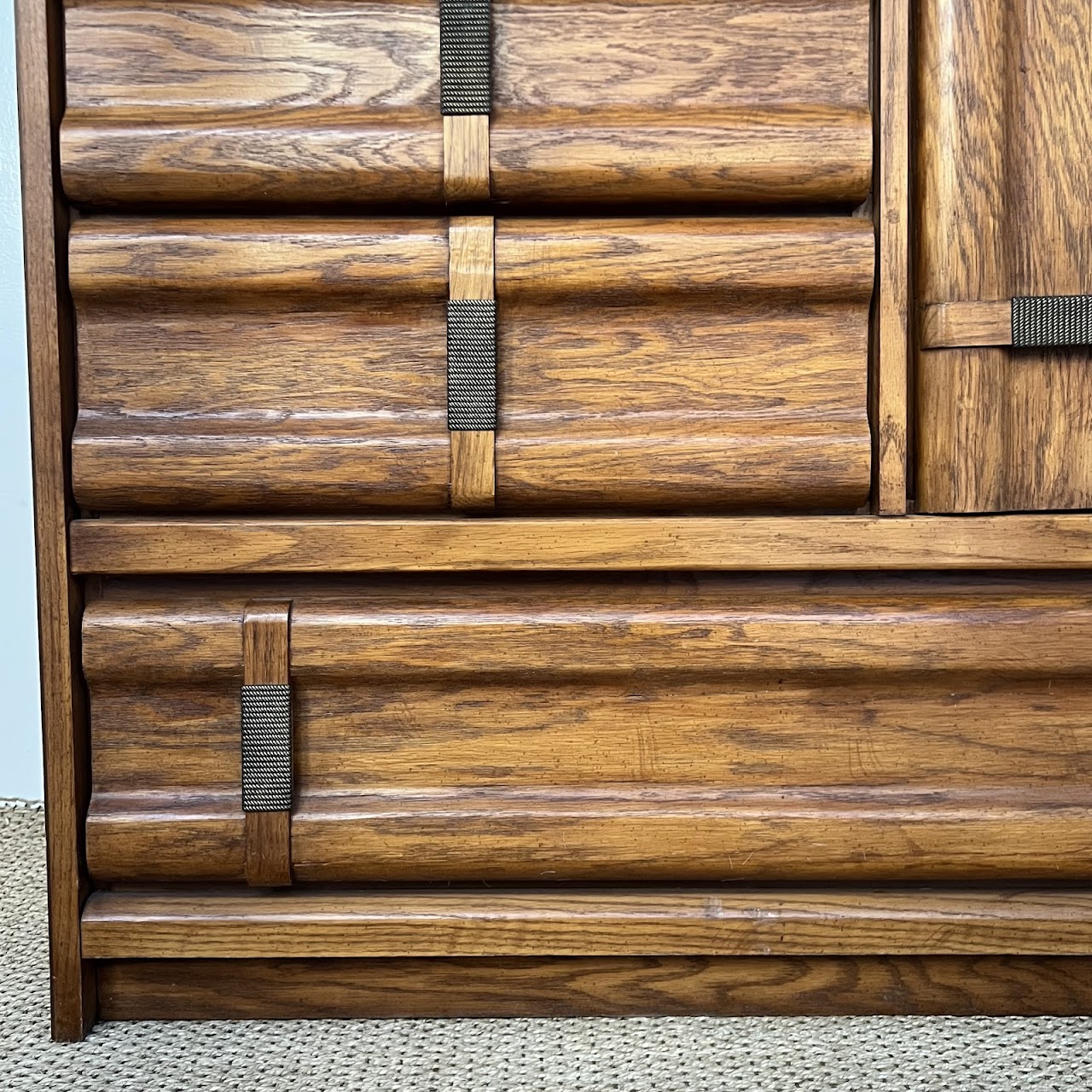 Brutalist Mid-Century Oak Dresser