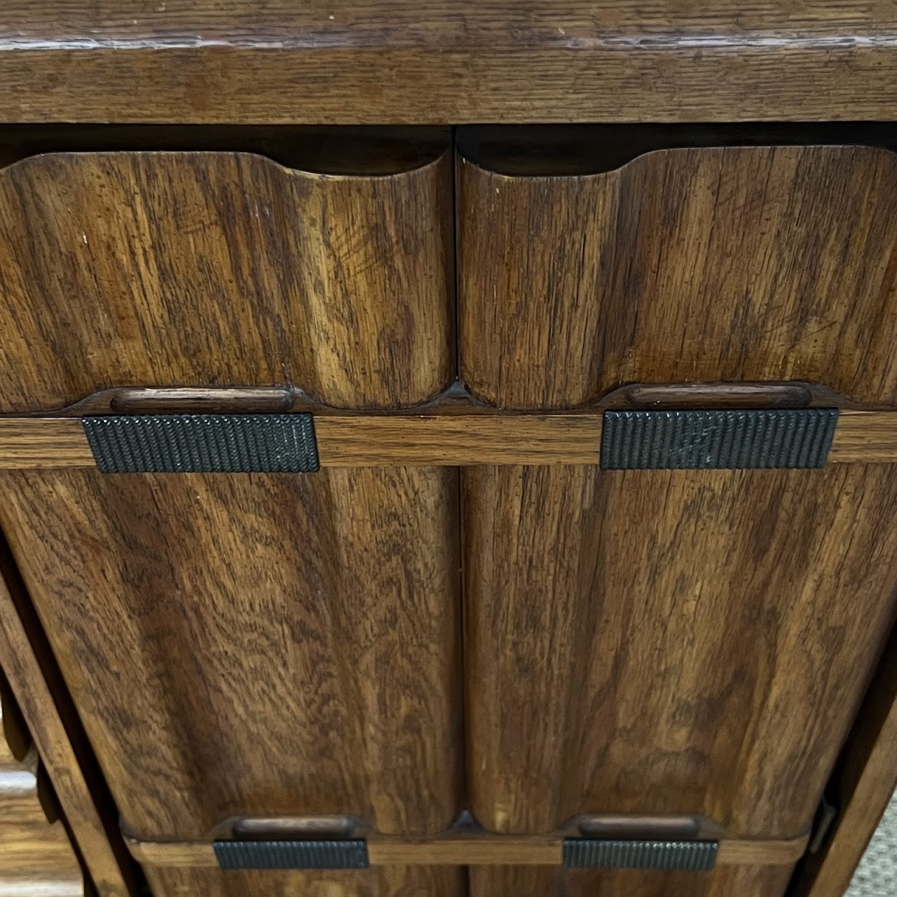 Brutalist Mid-Century Oak Dresser