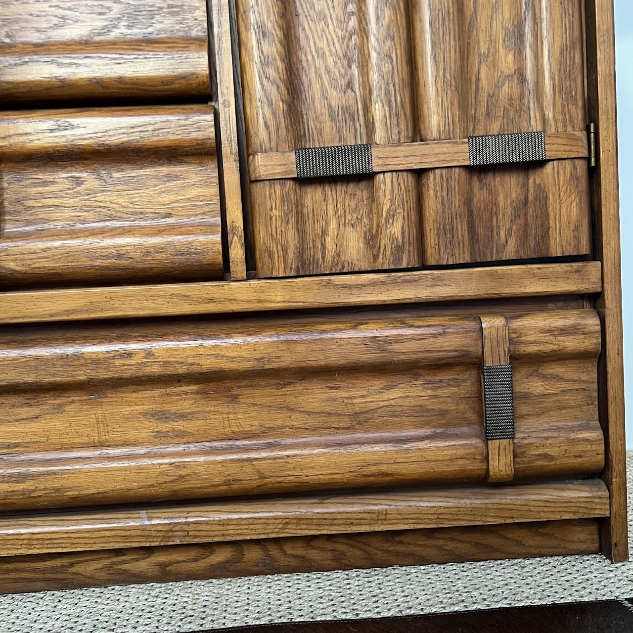 Brutalist Mid-Century Oak Dresser