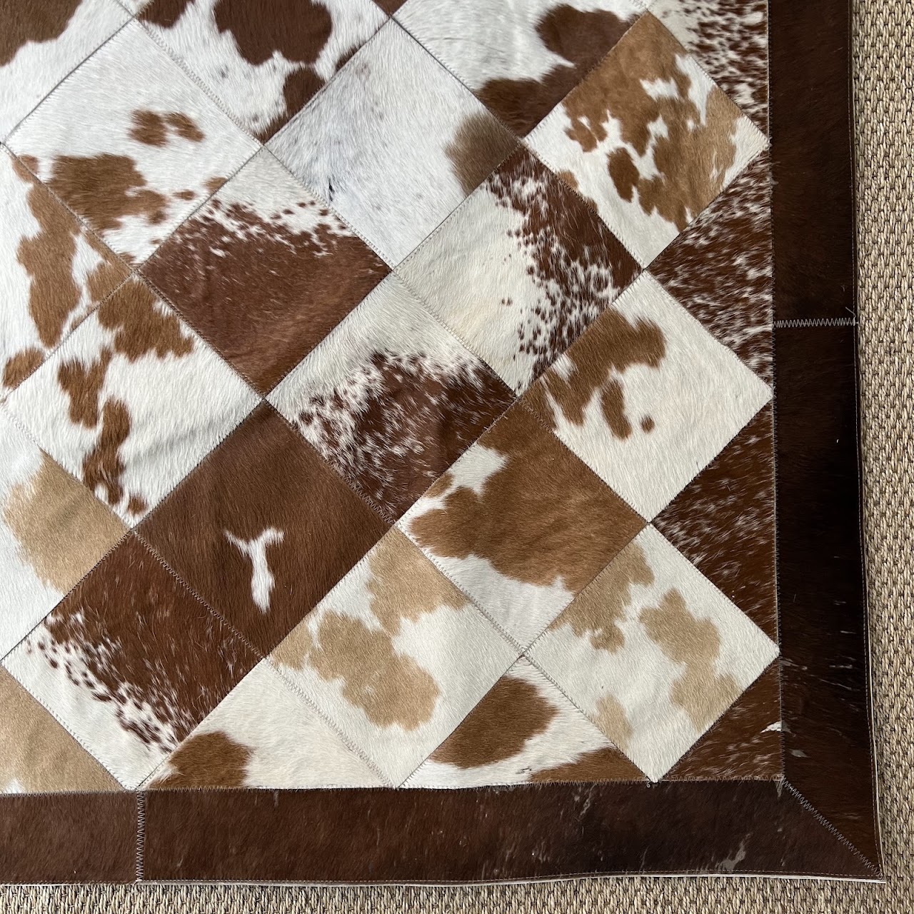 Cowhide Patchwork Area Rug