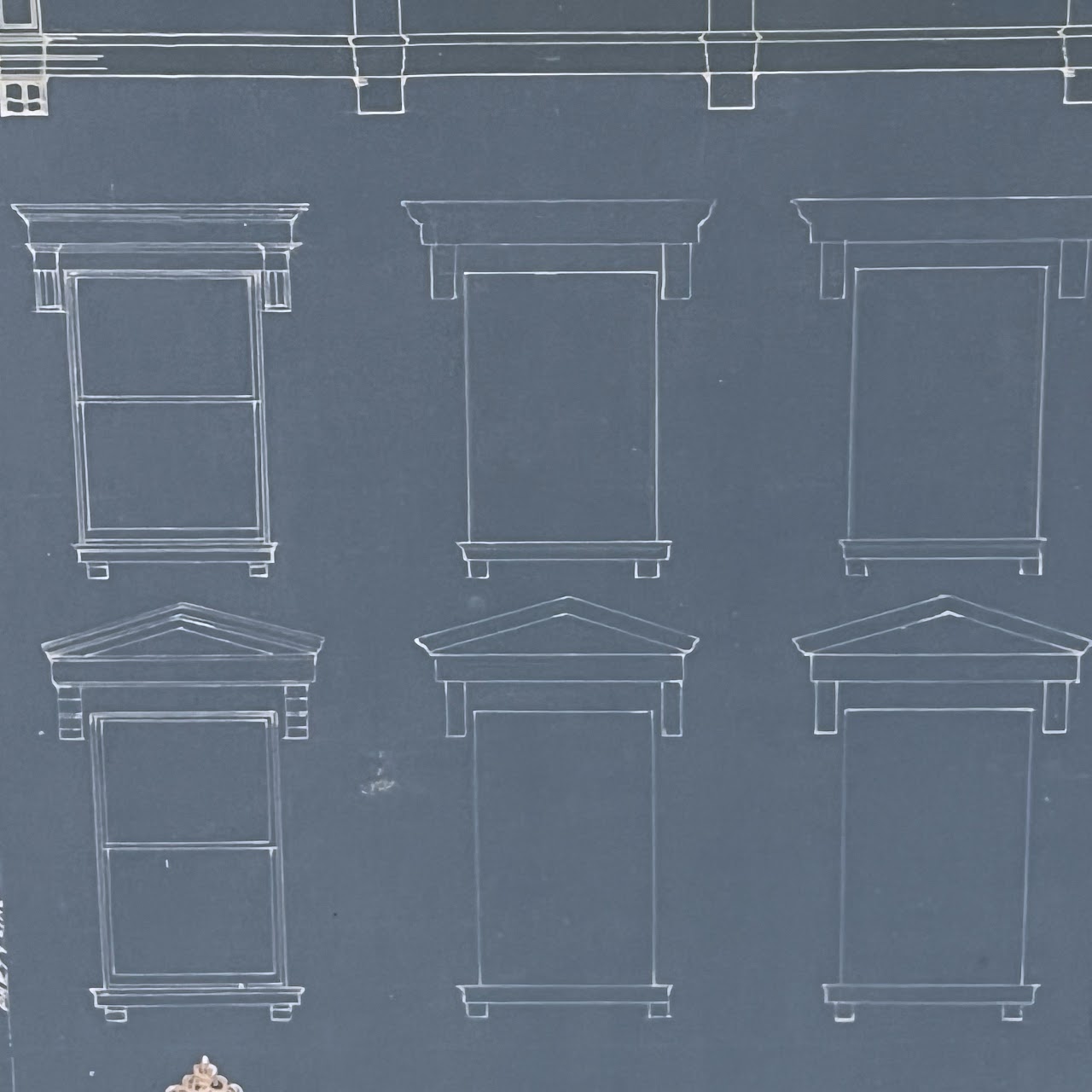 Brooklyn Brownstone Facade Alteration Vintage Architectural Blueprint