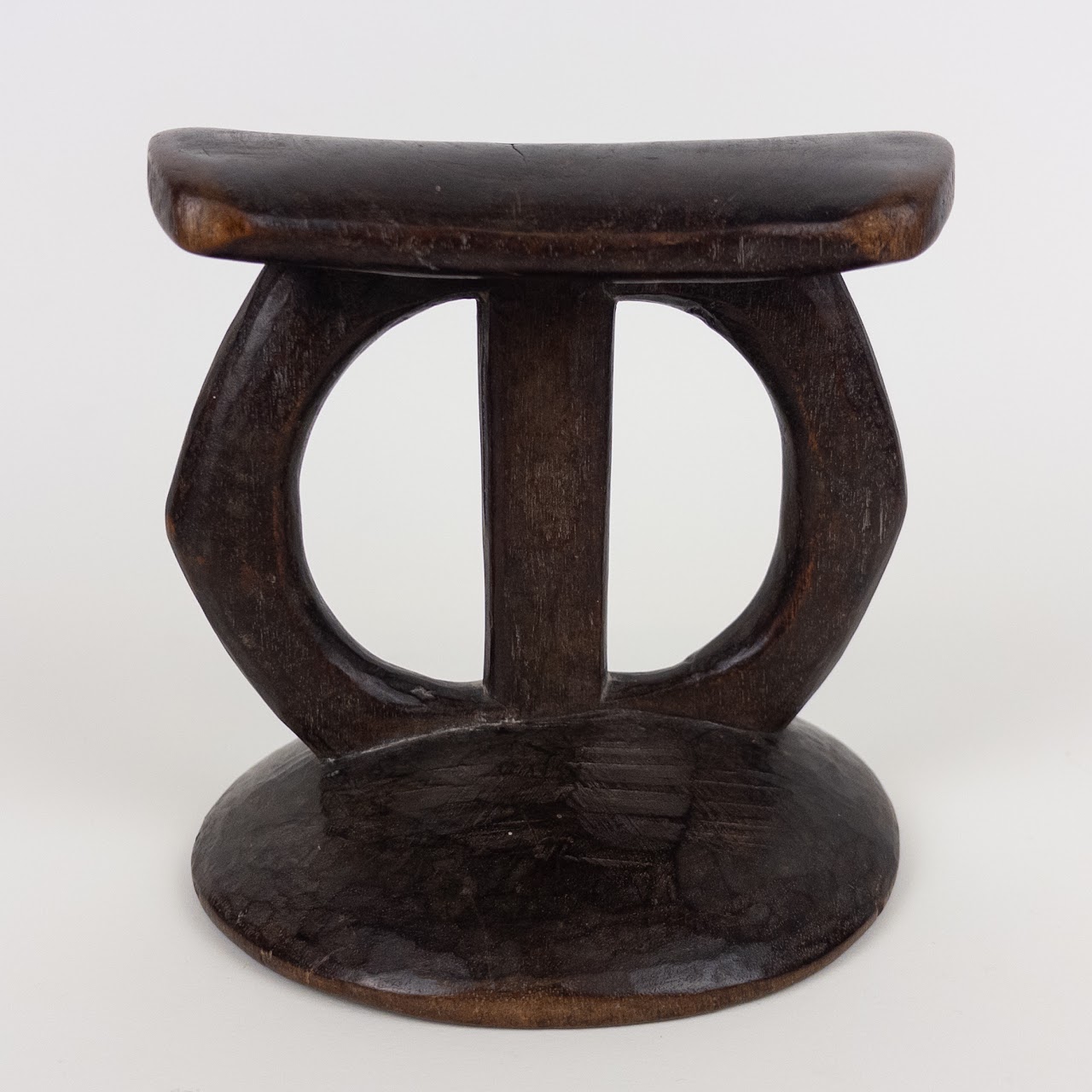 Carved Wooden African Headrest Trio