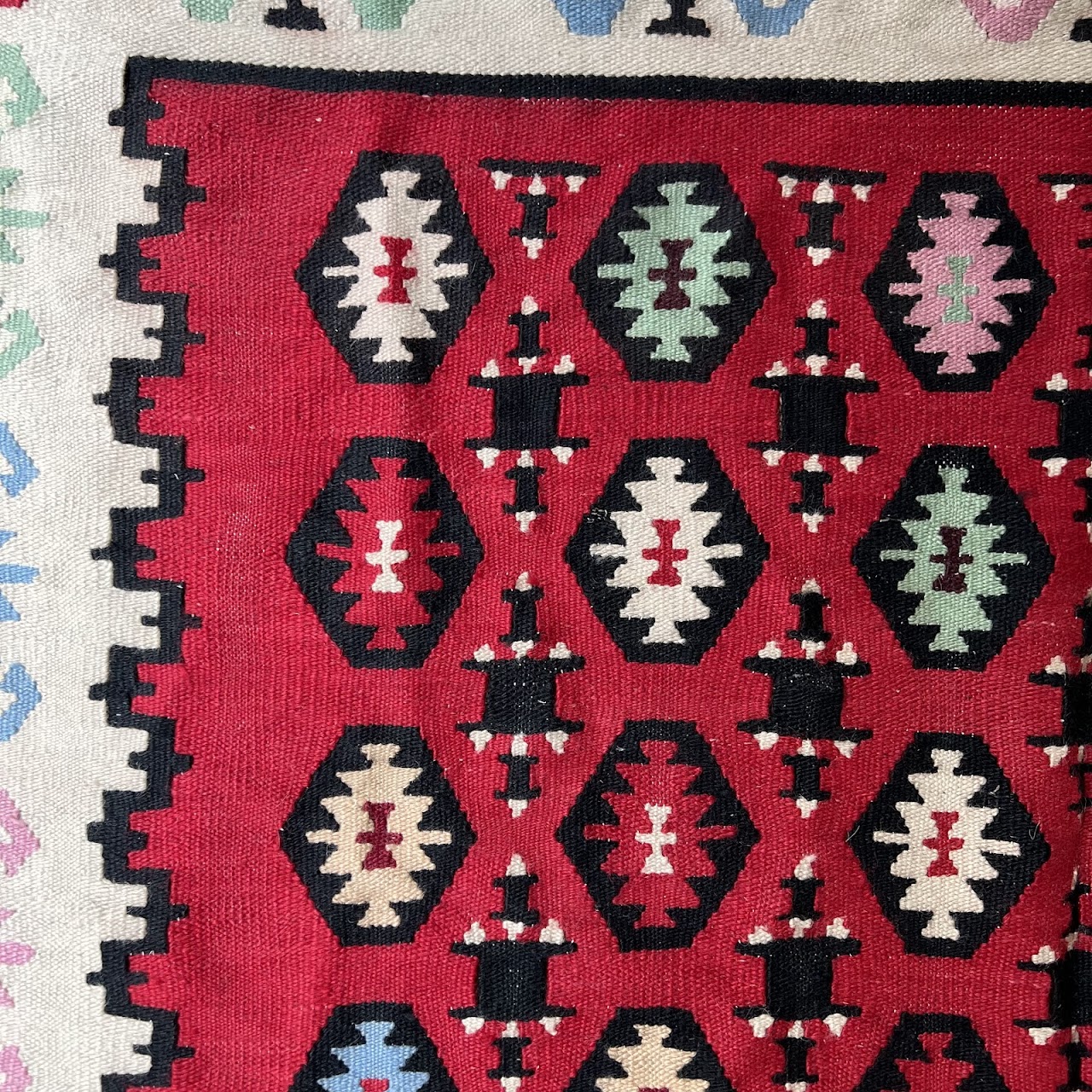 Turkish Wool Kilim Area Rug