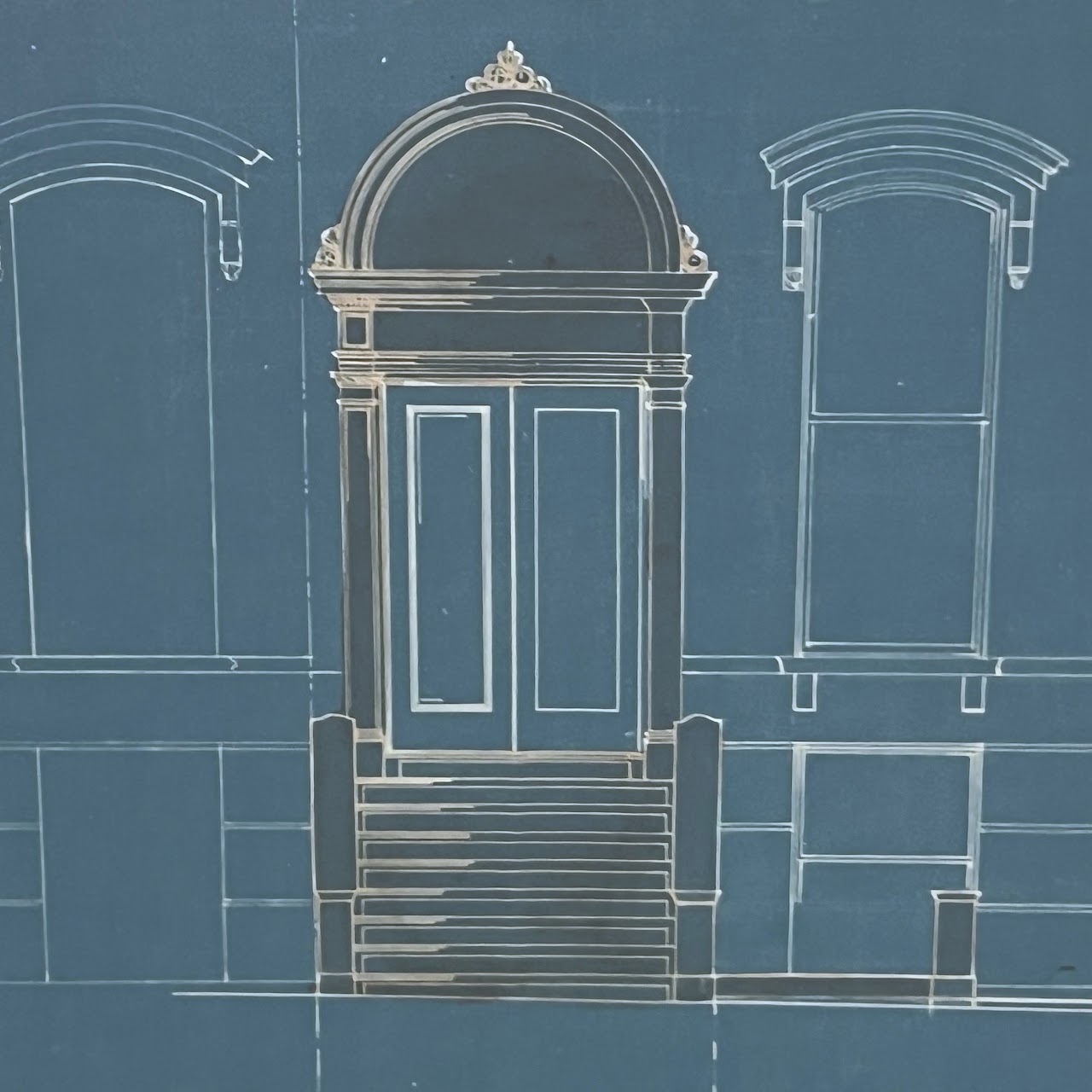 Brooklyn Brownstone Facade Alteration Vintage Architectural Blueprint