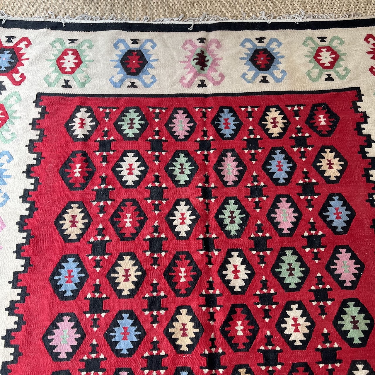 Turkish Wool Kilim Area Rug