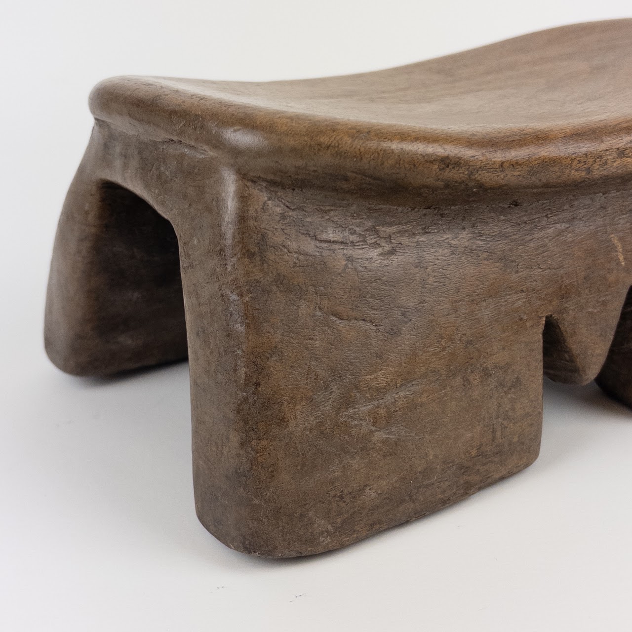 Carved Wooden African Headrest Trio