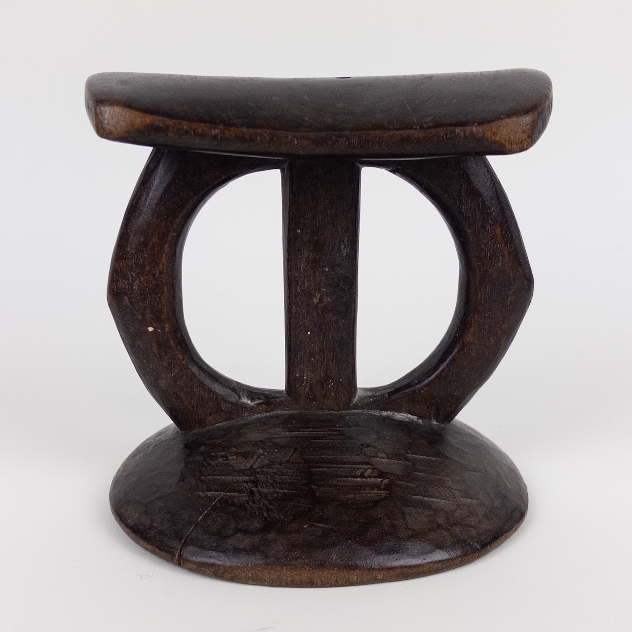 Carved Wooden African Headrest Trio