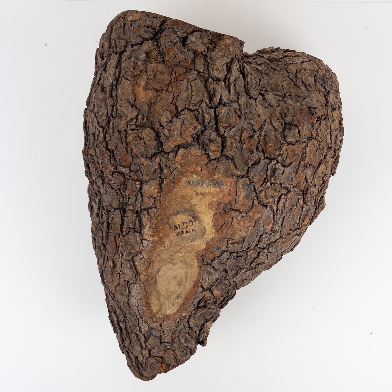 Live-Edge Burl Wood Sculptural Bowl, Signed 'Falcon Spain'