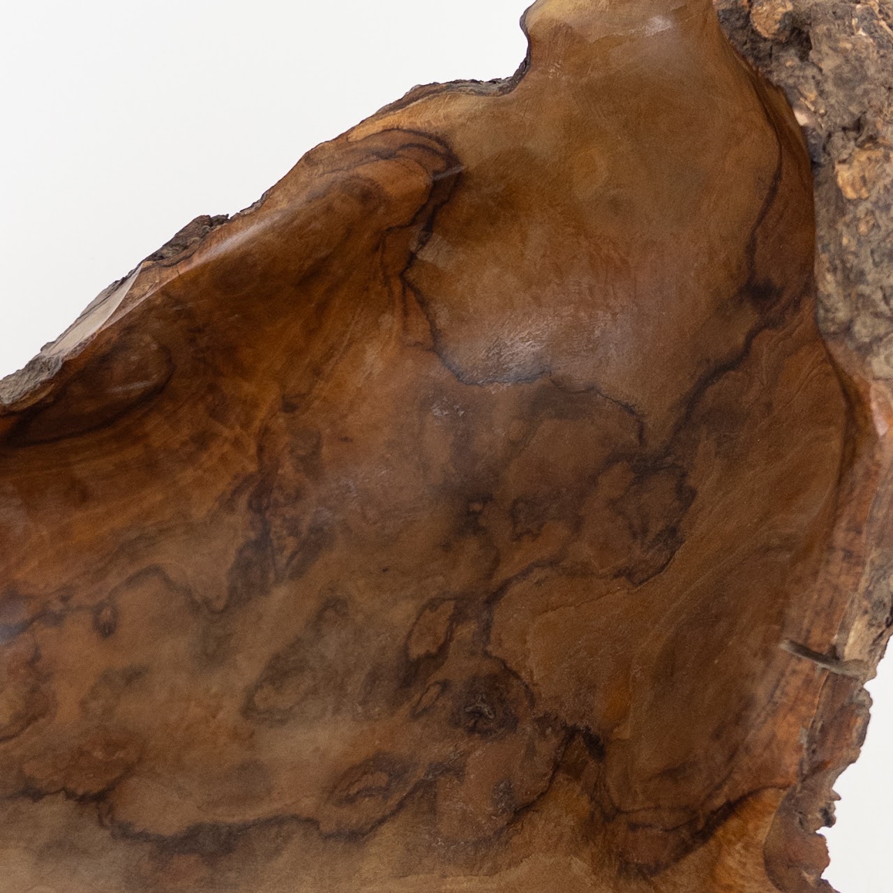 Live-Edge Burl Wood Sculptural Bowl, Signed 'Falcon Spain'