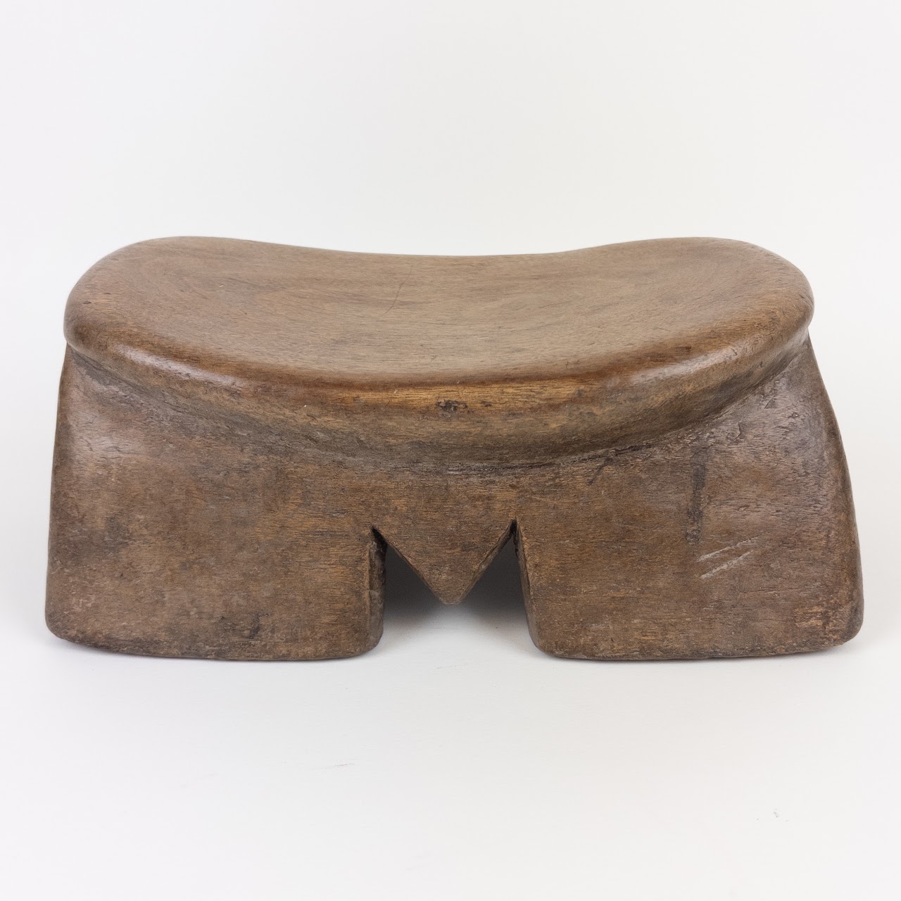 Carved Wooden African Headrest Trio