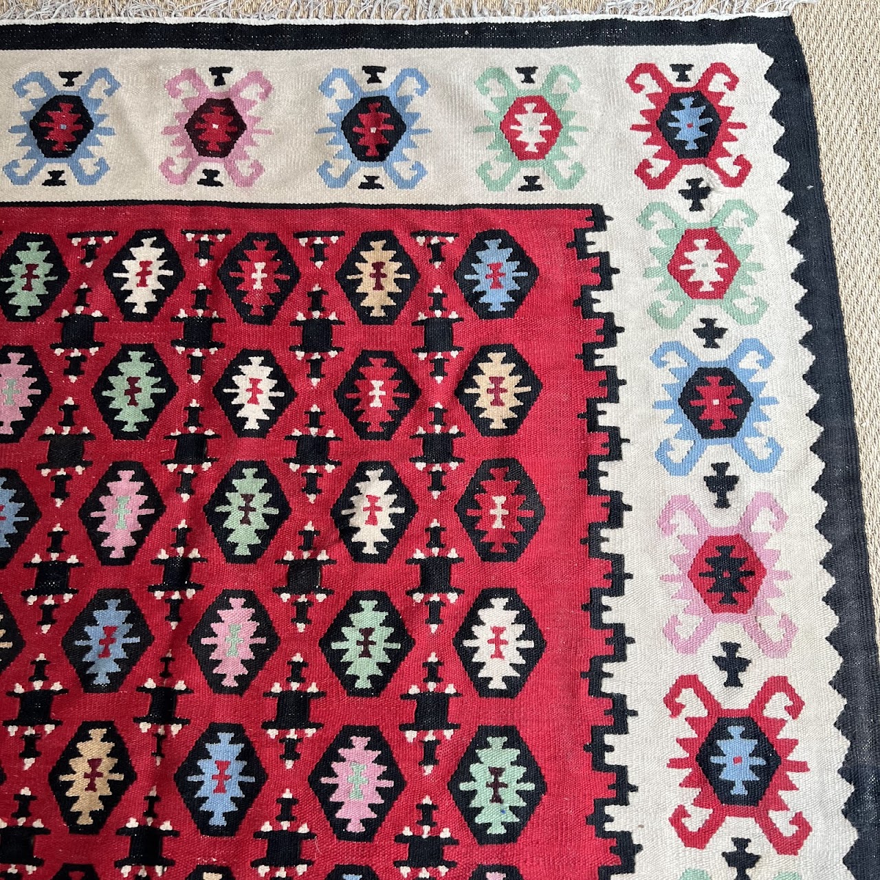 Turkish Wool Kilim Area Rug