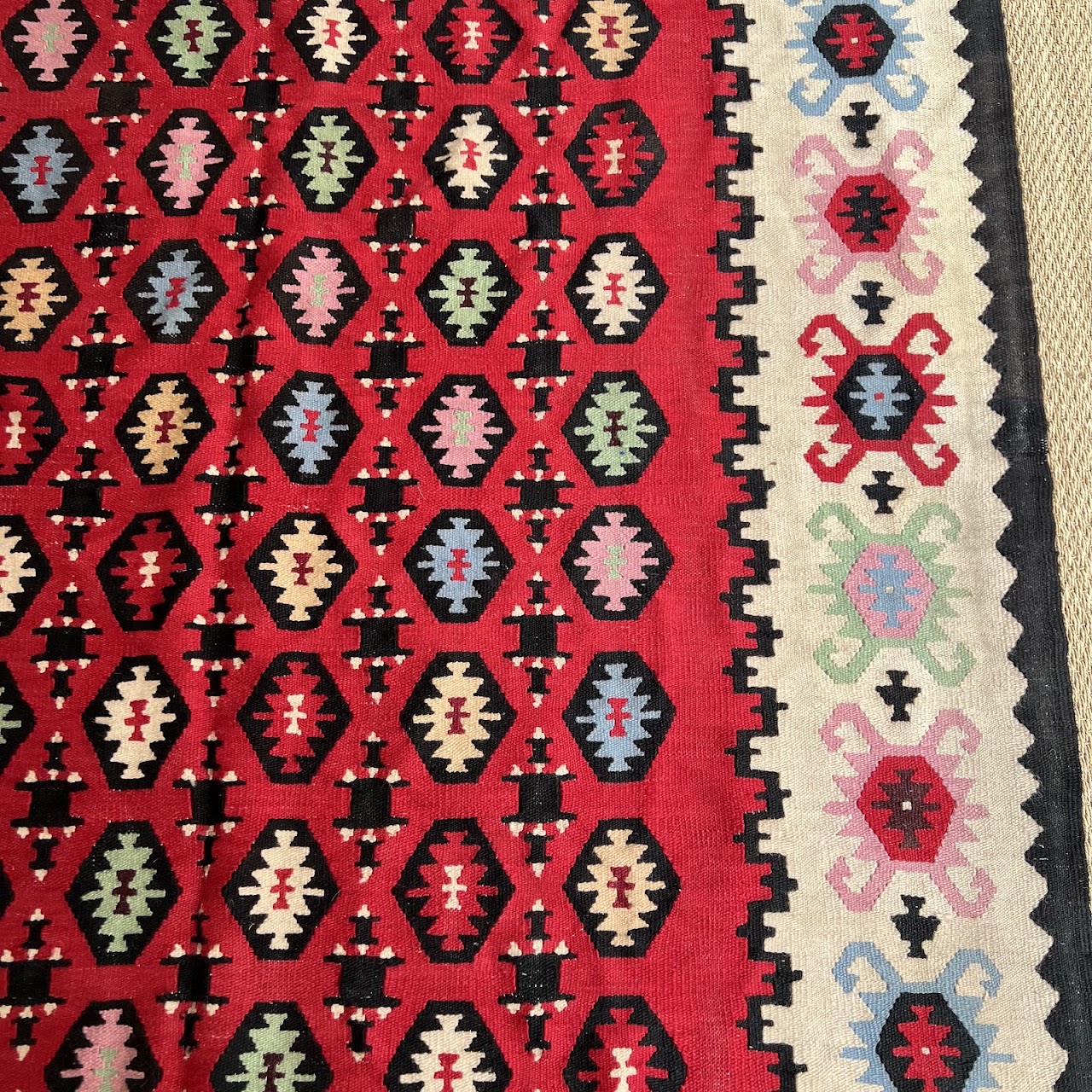 Turkish Wool Kilim Area Rug