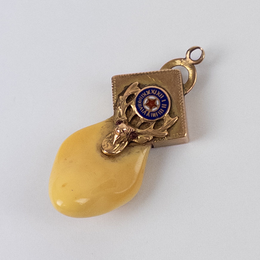 10K Gold Elk Tooth Elks Lodge Member Pendant