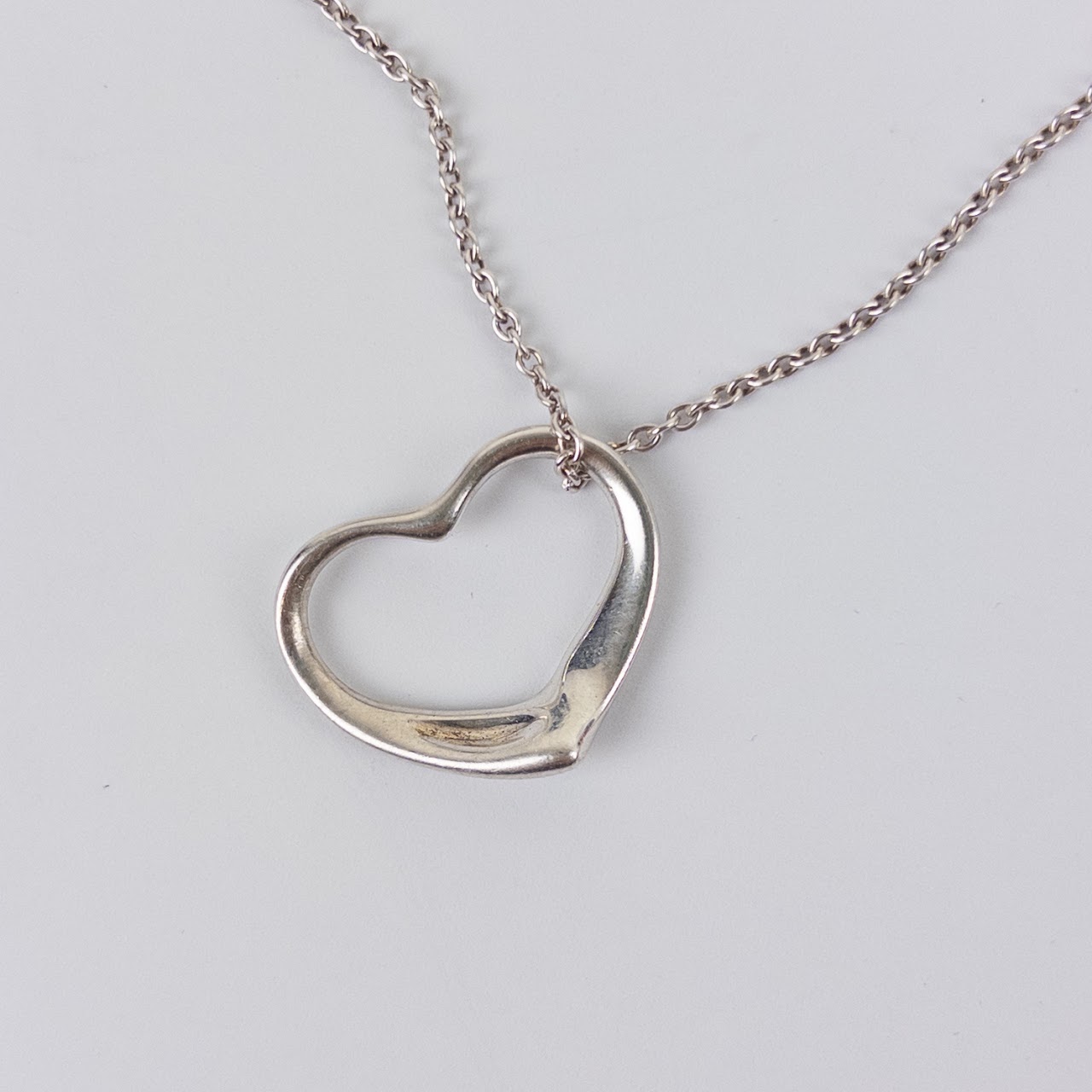 Tiffany & Co. Sterling Silver Open Heart Necklace