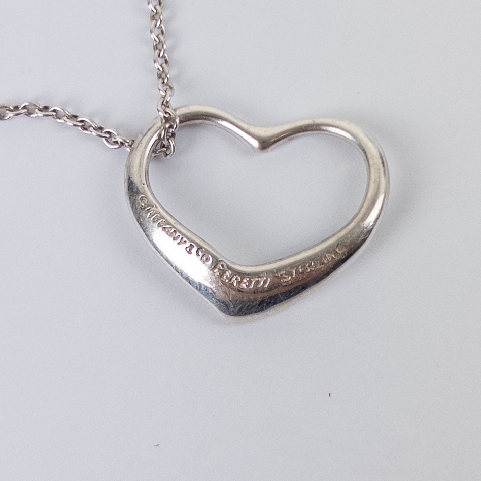 Tiffany & Co. Sterling Silver Open Heart Necklace