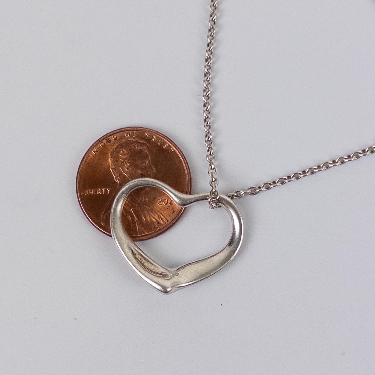 Tiffany & Co. Sterling Silver Open Heart Necklace