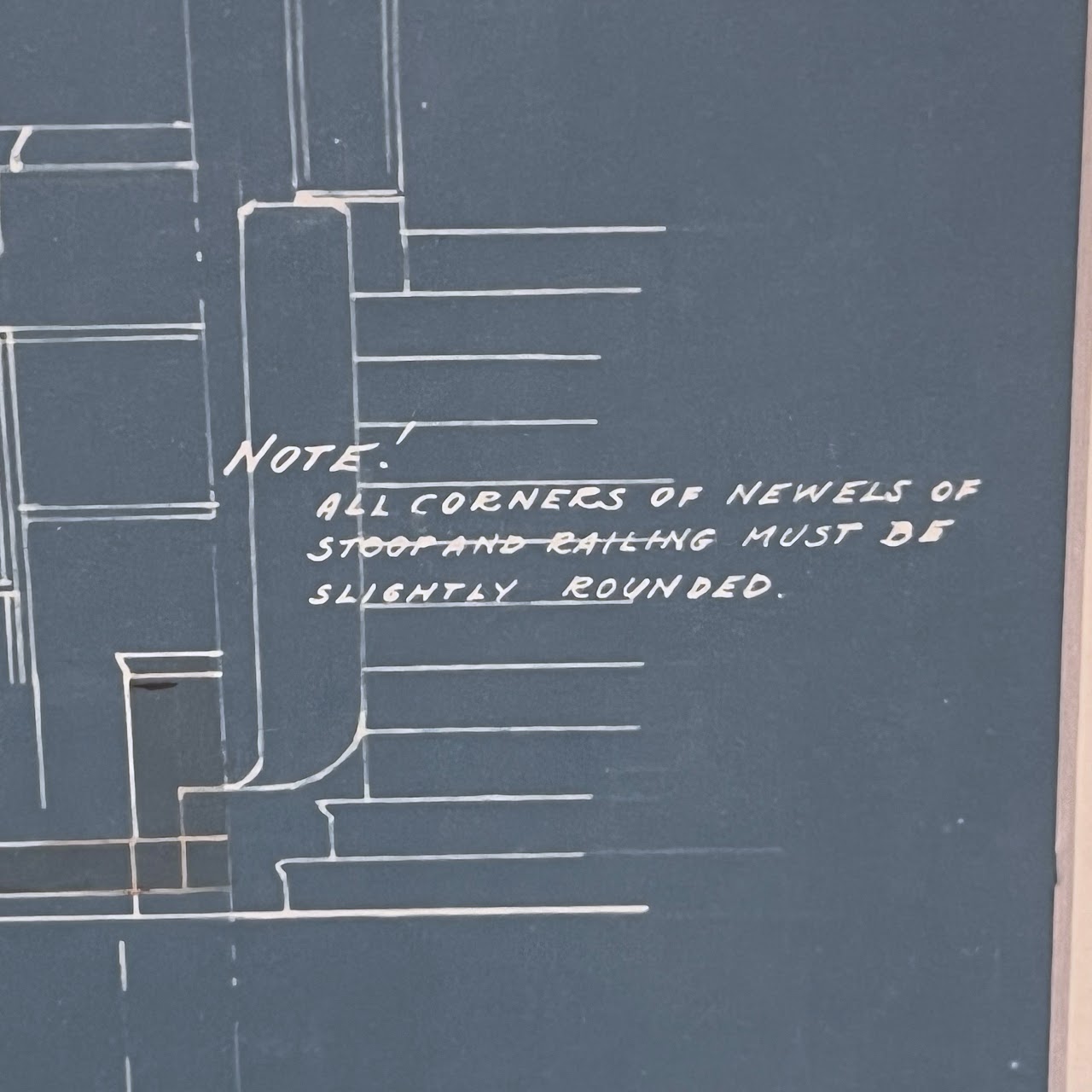 Brooklyn Brownstone Facade Alteration Vintage Architectural Blueprint