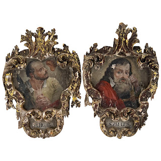 19th C. Saints Paul and Thomas Oil on Panel Painting Pair