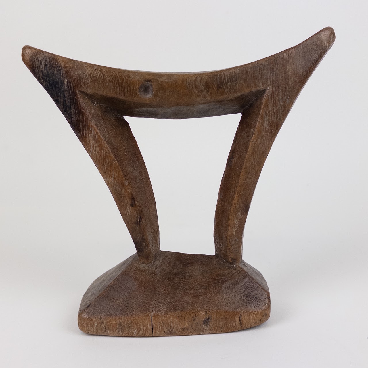 Carved Wooden African Headrest Trio