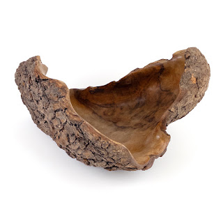 Live-Edge Burl Wood Sculptural Bowl, Signed 'Falcon Spain'