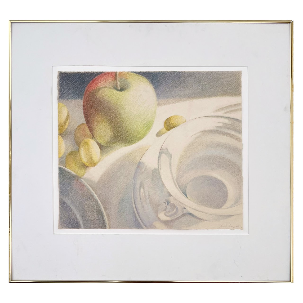 Gretchen Mayo 'Shared Lives XVI' Signed Still Life Colored Pencil Drawing