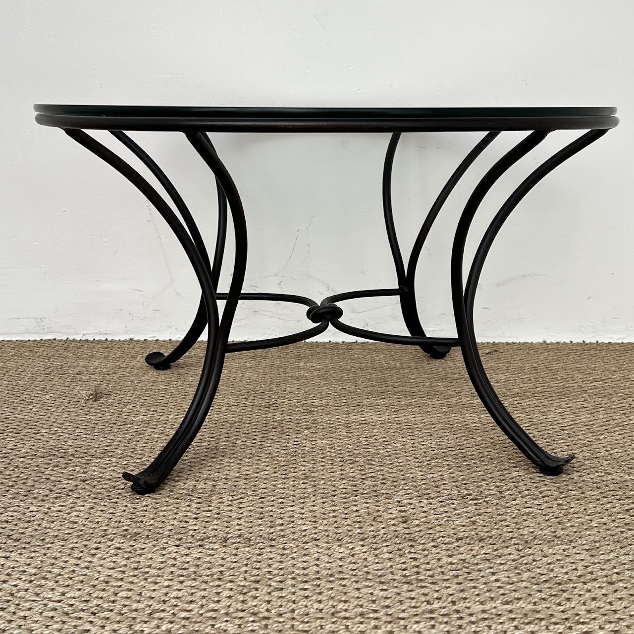 Wrought Iron and Plate Glass Cocktail Table