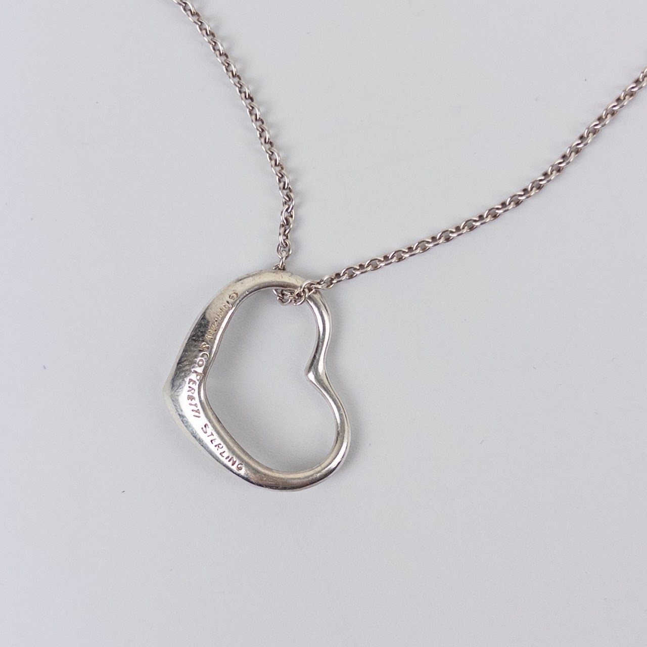 Tiffany & Co. Sterling Silver Open Heart Necklace