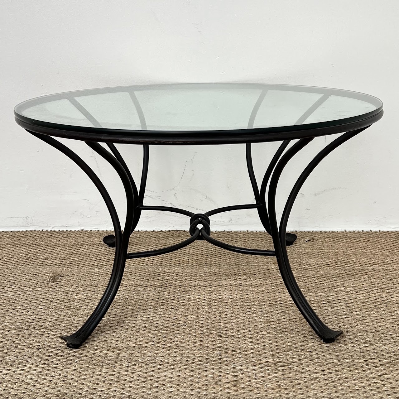 Wrought Iron and Plate Glass Cocktail Table