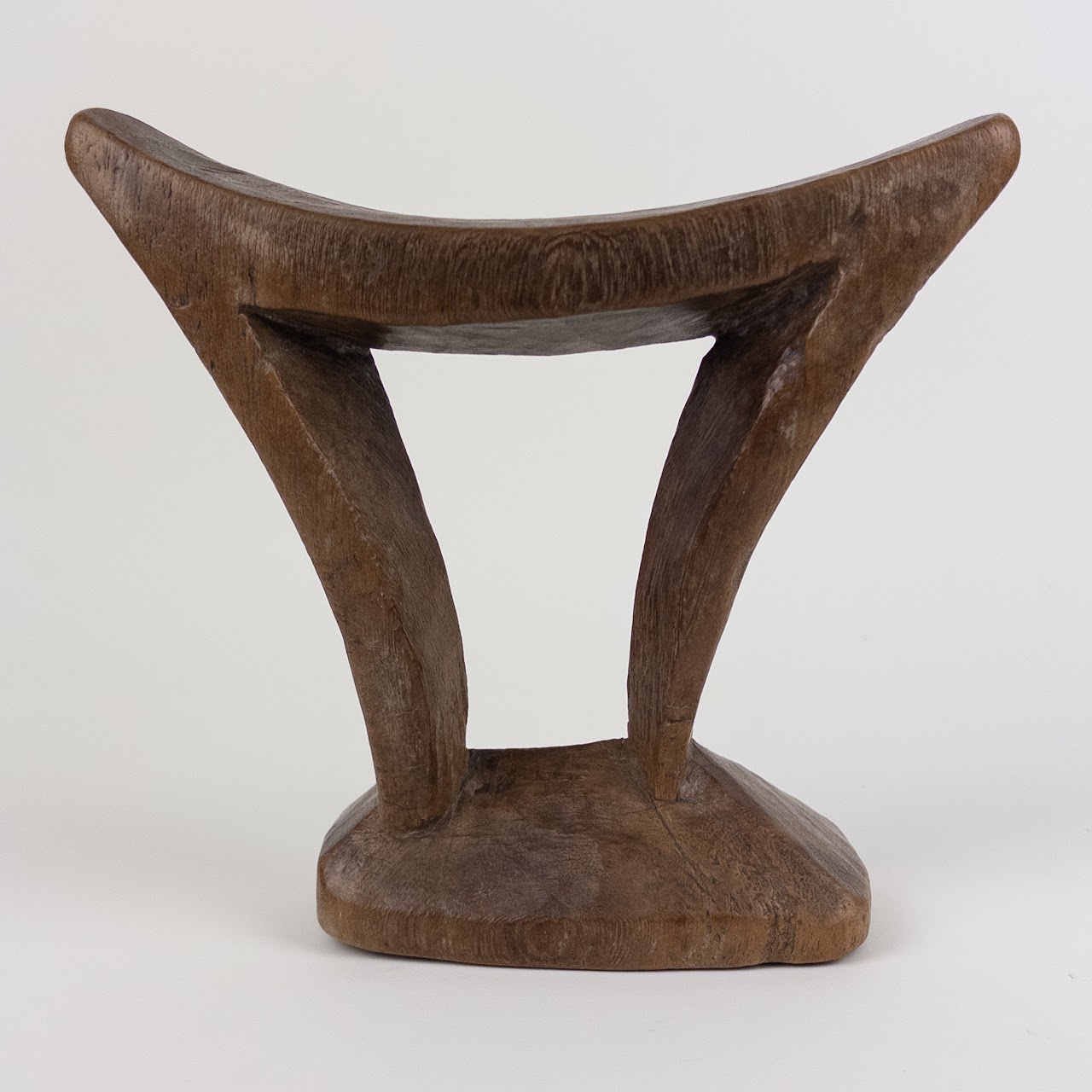 Carved Wooden African Headrest Trio