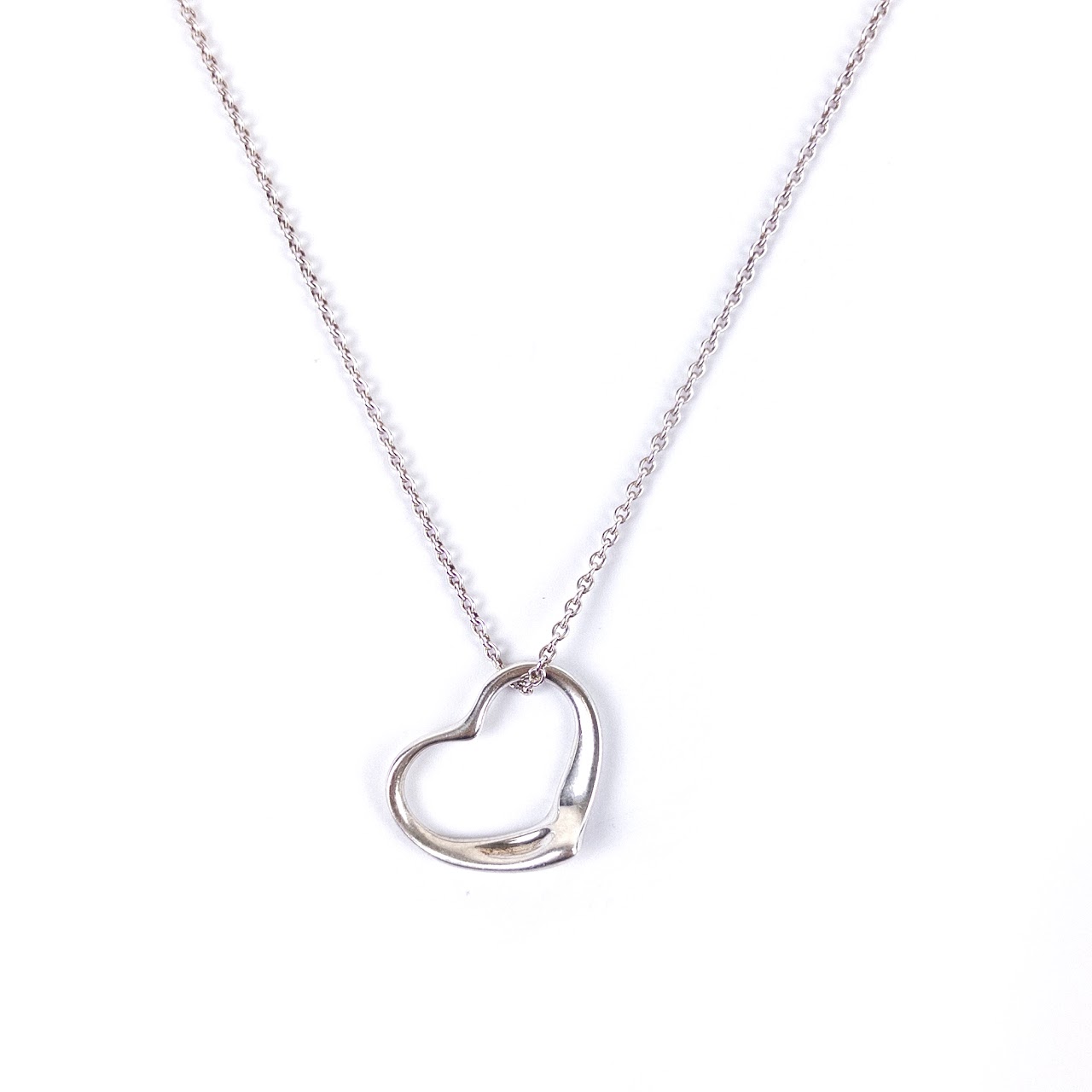 Tiffany & Co. Sterling Silver Open Heart Necklace