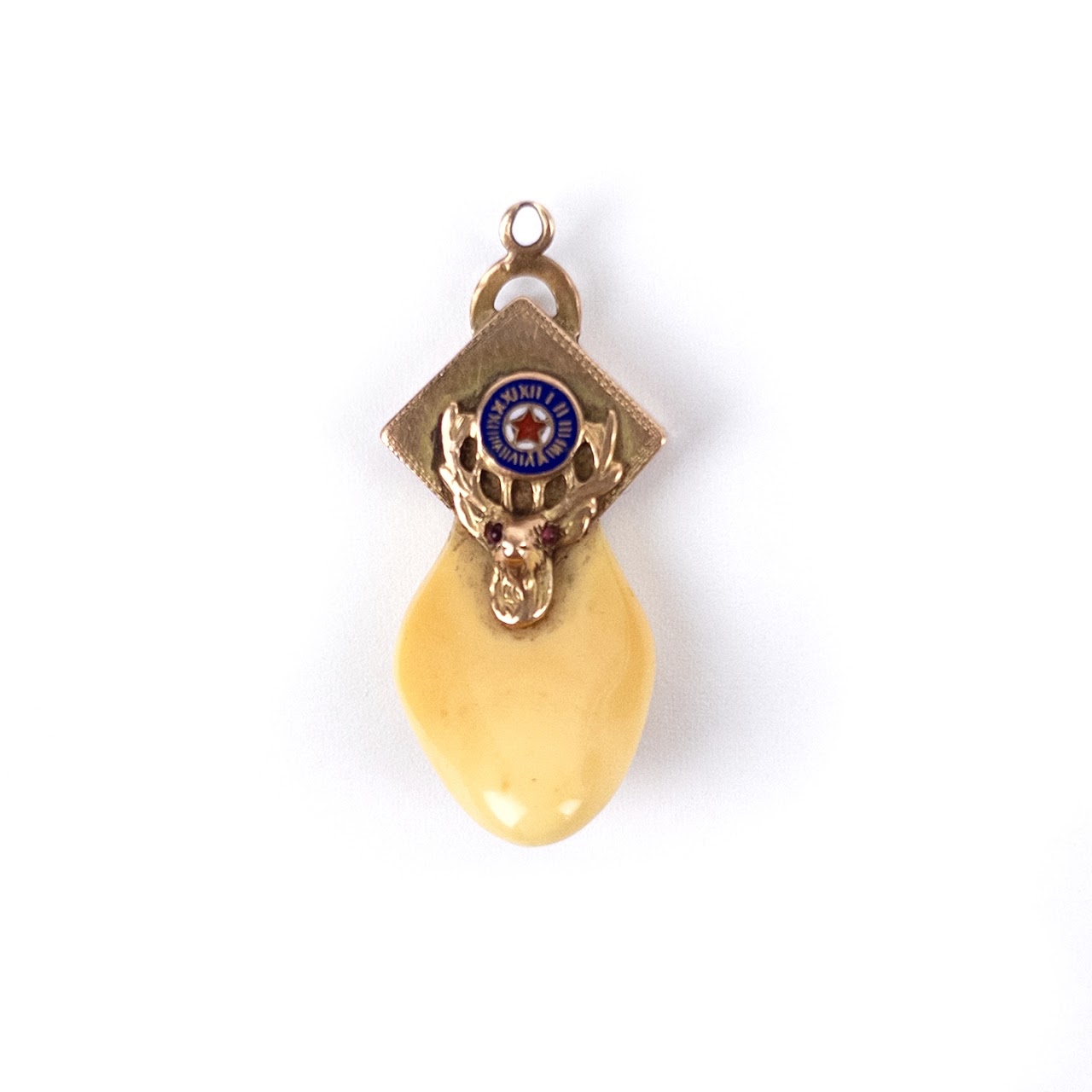 10K Gold Elk Tooth Elks Lodge Member Pendant