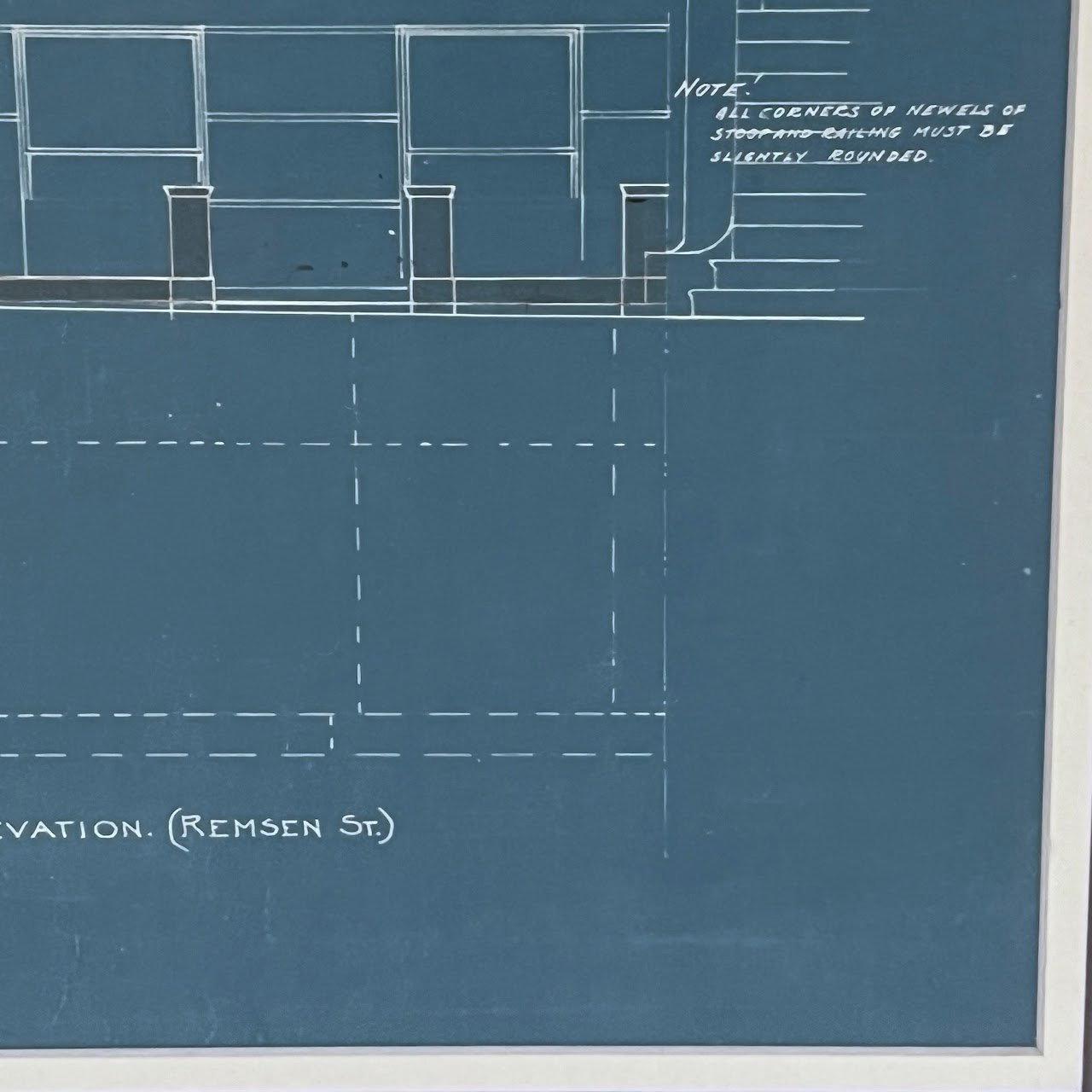 Brooklyn Brownstone Facade Alteration Vintage Architectural Blueprint