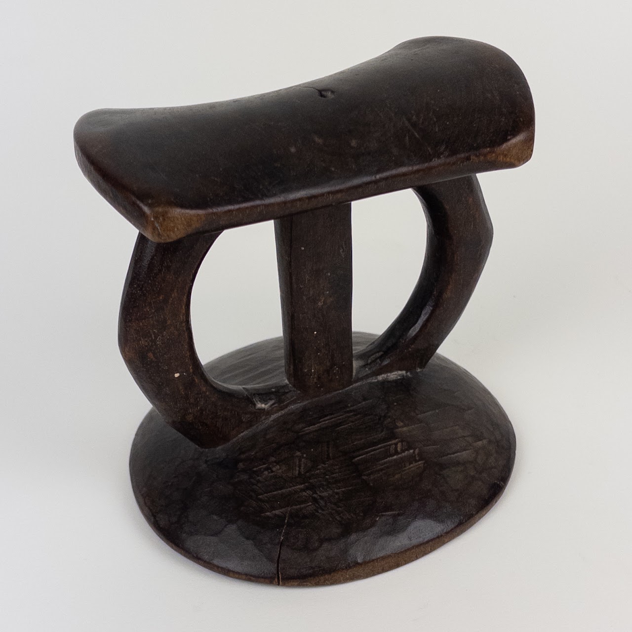 Carved Wooden African Headrest Trio