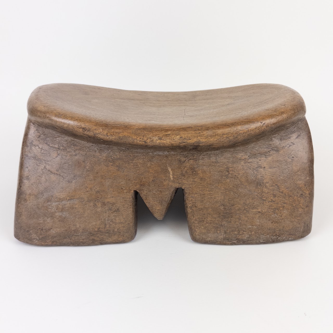 Carved Wooden African Headrest Trio