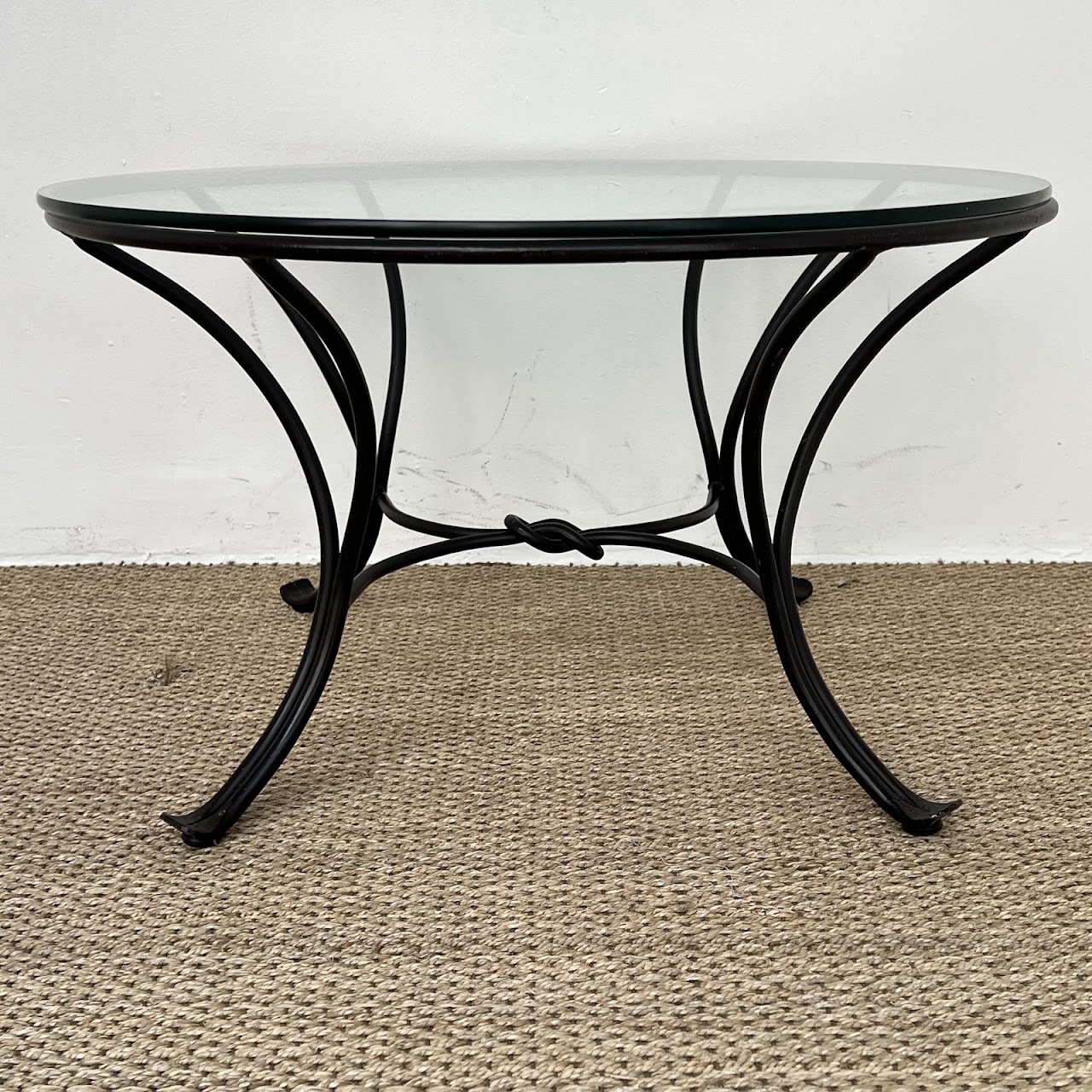 Wrought Iron and Plate Glass Cocktail Table